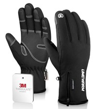 -10 Waterproof Winter Gloves Men, Touchscreen Fingers Snow Ski Large Black