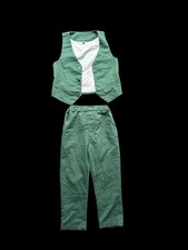   Green linen vest and pants set for boys  