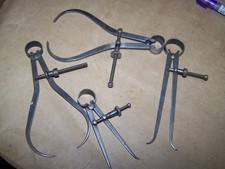 Vintage 4 pc Lot Machinists Calipers Atlas Tools, Goodell Pratt Co. and Other