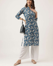 XS-7X Paisley Print Straight Fit Cotton Kurta Women Ethnic Indian Kurti Tunic