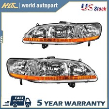 Headlight Assembly Leftright For 98-02 Honda Accord Halogen Chrome Housing Headlight Assembly Leftright For 98-02 Honda Accord Halogen Chrome Housing