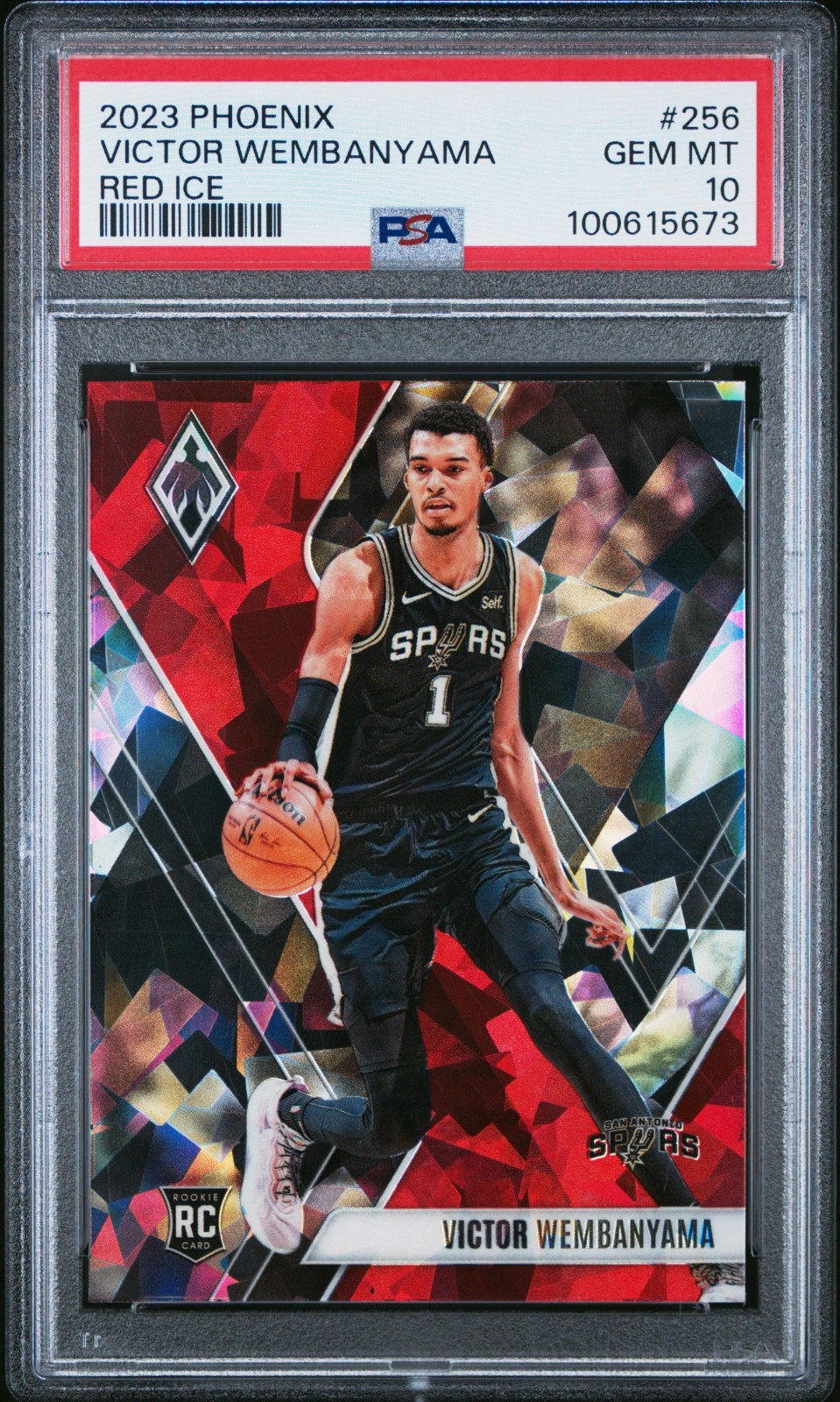 2023-24 Phoenix Victor Wembanyama #256 Red Ice RC ROOKIE PSA 10 Spurs