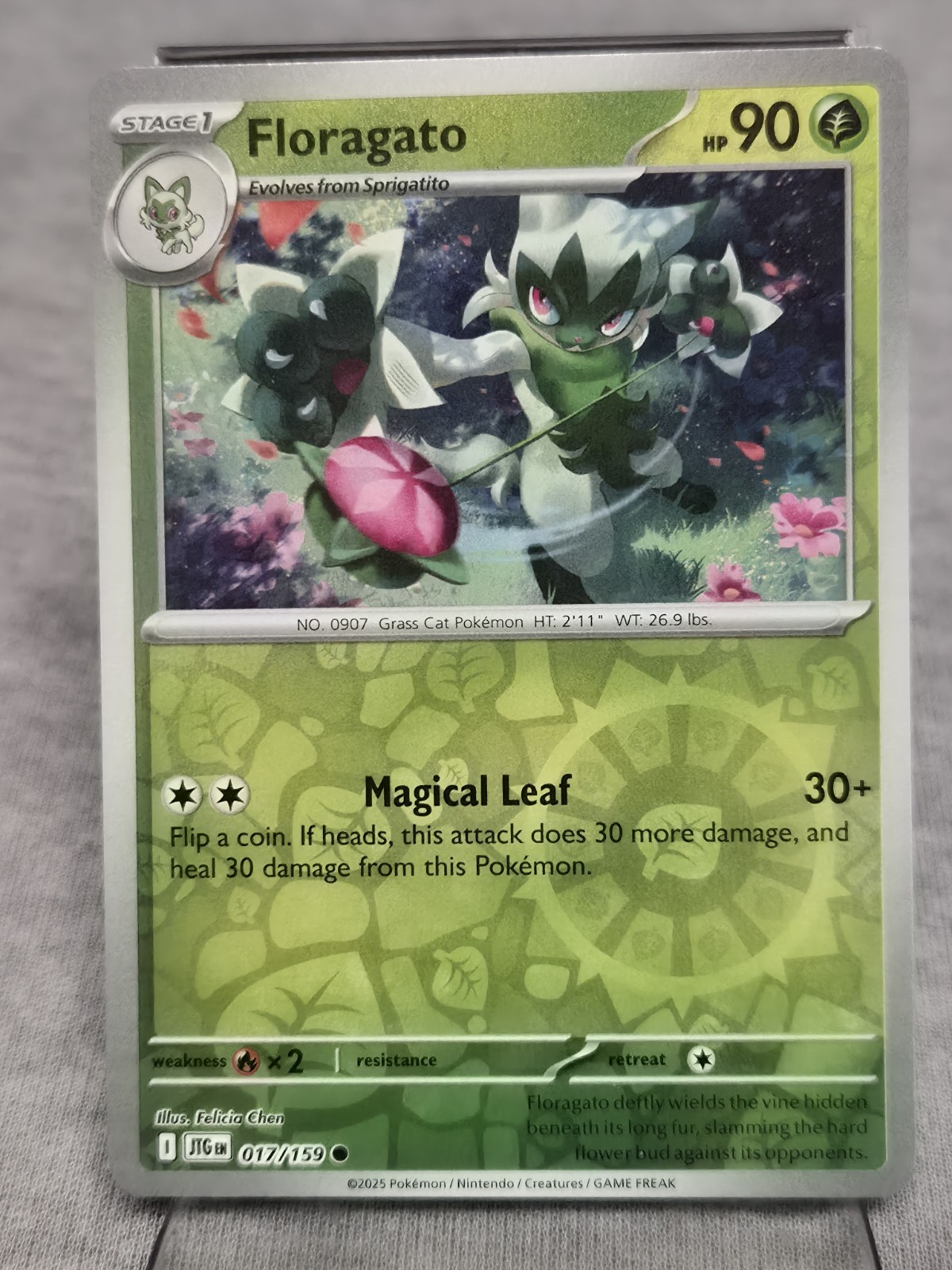✨Pokemon - Floragato - Reverse Holo - Common - 017/159 - Journey Together (NM)✨