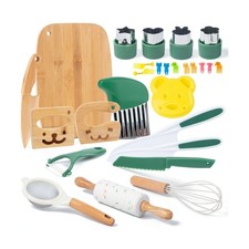 18 PCS Kids Cooking Sets Real, Montessori Kitchen Tools for Toddler... Fast Ship