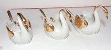 Lot 3 salerons en forme de cygne en porcelaine de Limoges