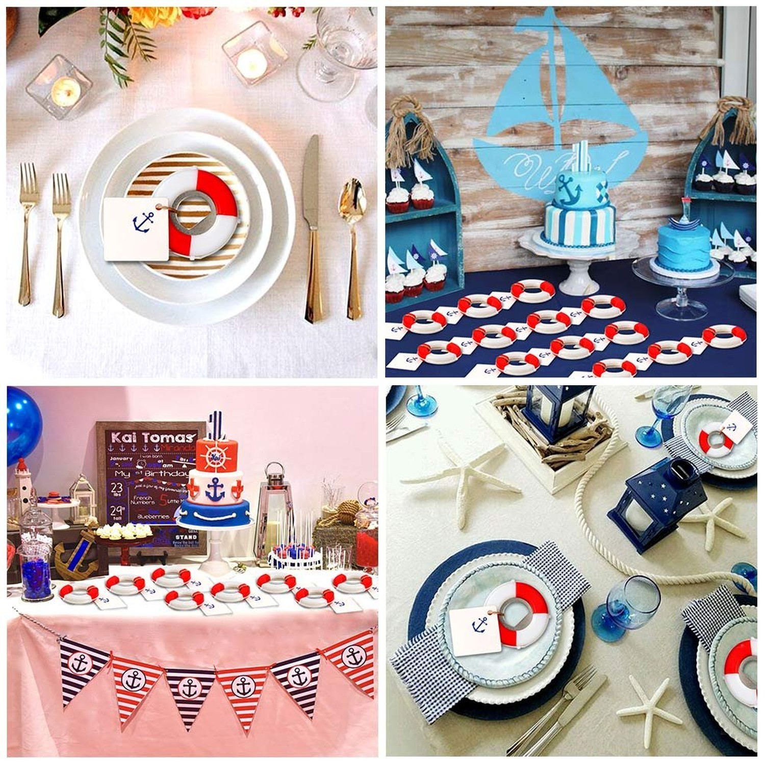 OurWarm PartyTalk 50pcs Nautical Wedding Favors Lifesaver Bottle Opener with ...