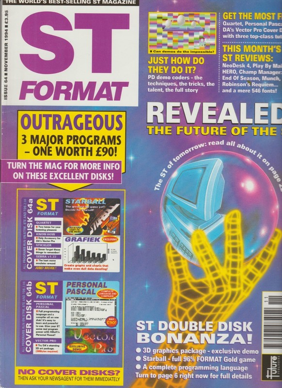 Atari ST Format magazine November 1994 issue 64 - NO cover diskette