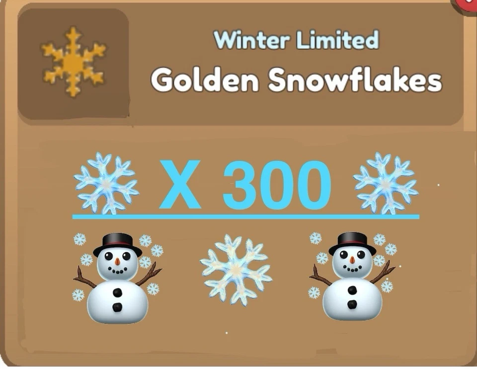 ROBLOX Wild Horse Island Golden ❄️ Snowflakes ❄️ X 300 ☃️