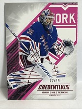 24/25-Upper Deck Credentials Igor Shesterkin Pink Parallel-#77/99-See Pics