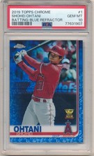 SHOHEI OHTANI 2019 TOPPS CHROME #1 BATTING BLUE REFRACTOR #/150 PSA 10 GEM MINT