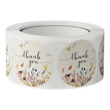 45 THANK YOU  SEALS LABELS STICKERS  FOR SMALL BUSINESS, CRAFTS, PARTIES 1 INCH