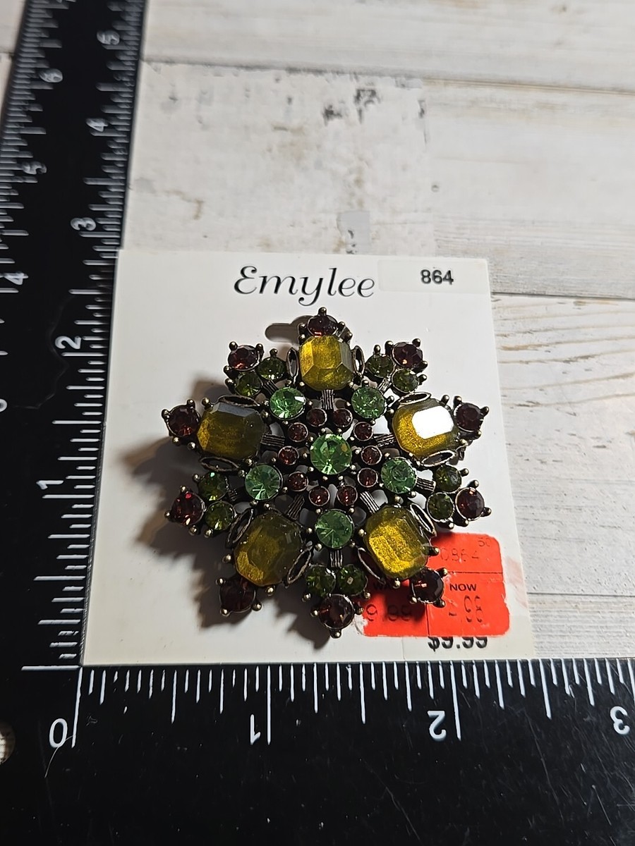 コレクション Emily STAR EMYLEE Flower Star Shape Rhinestone Brooch PIN Vintage P3 | eBay
