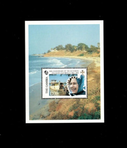 VINTAGE CLASSICS - Gambia 1992 - Queen - Souvenir Stamp Sheet - Scott 1176 - MNH