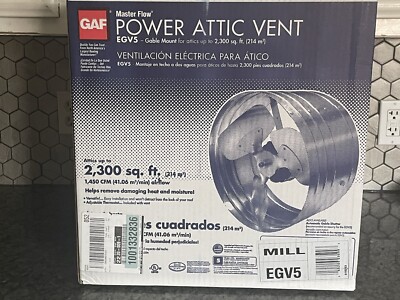 Master Flow EGV5 Gable Mount Attic Fan Power Exhaust Ventilator Galvanized Steel