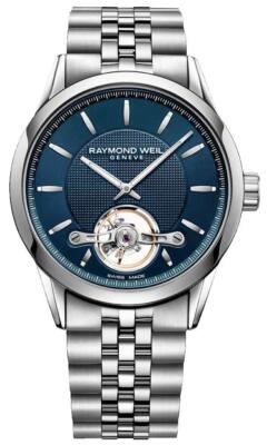 Raymond Weil Freelancer Automatik Herrenarmbanduhr Stahl Blau 2780-ST-50001