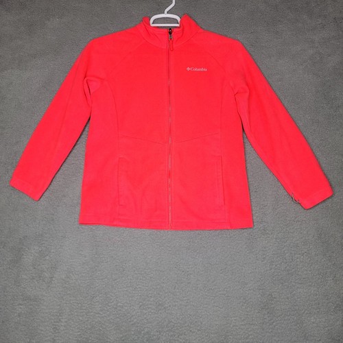 Columbia Girls Sweater Size XL 18/20 Youth Pink Long Sleeve Full Zip Fleece