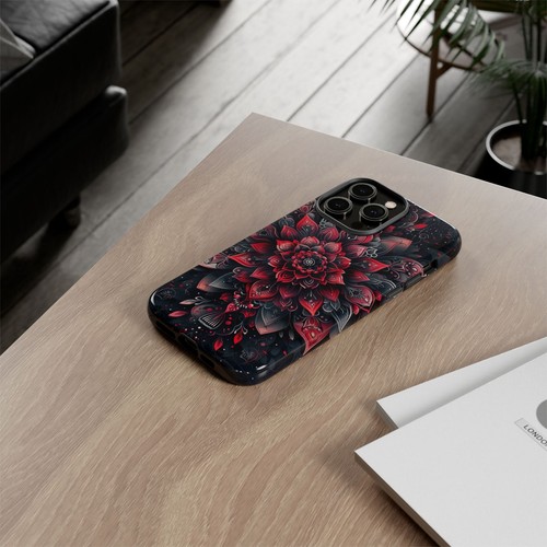 Red Mandala Lotus Floral - Phone Ink Cover Case for iPhone, Galaxy, Pixel - 第 89/281 張圖片