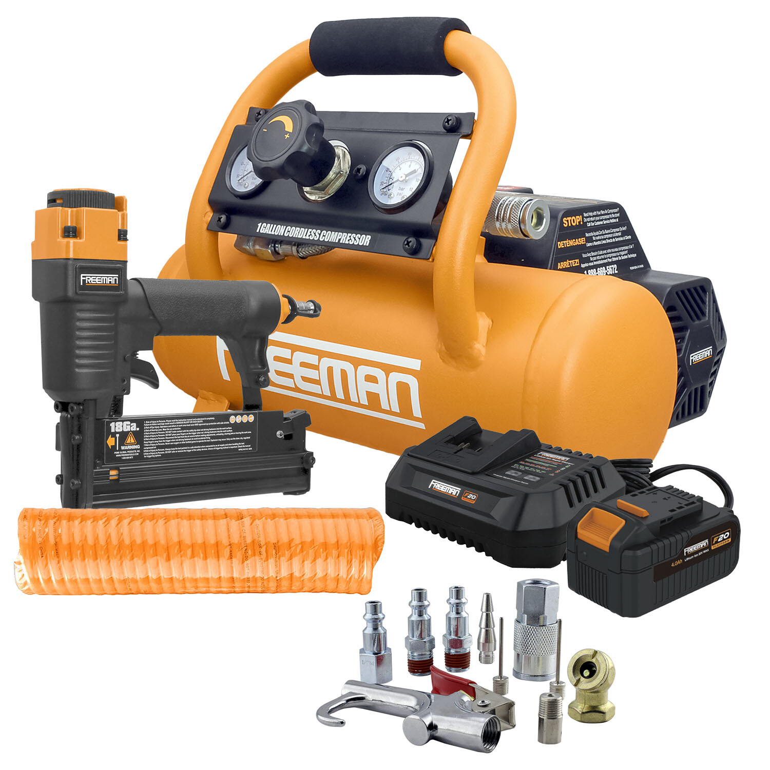 Kit With Finish Nailer/stapler &ndash; 700 Shots/charge
