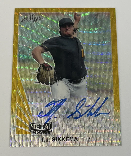 2019 Leaf Metal T.J. SIKKEMA Throwback Gold Prismatic Auto RC 1/1 Yankees