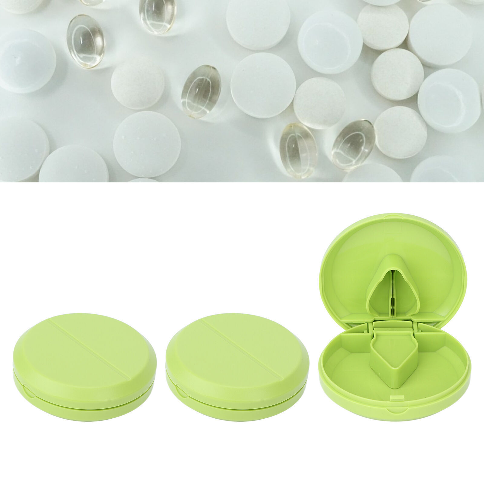 3pcs Small Portable Pill Cutter with Double Sharpened Blades for Easy Separation
