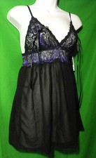 NEW HANKY PANKY 9Q6054 AFTER MIDNIGHT PLUMAGE BABYDOLL  G-STRING S