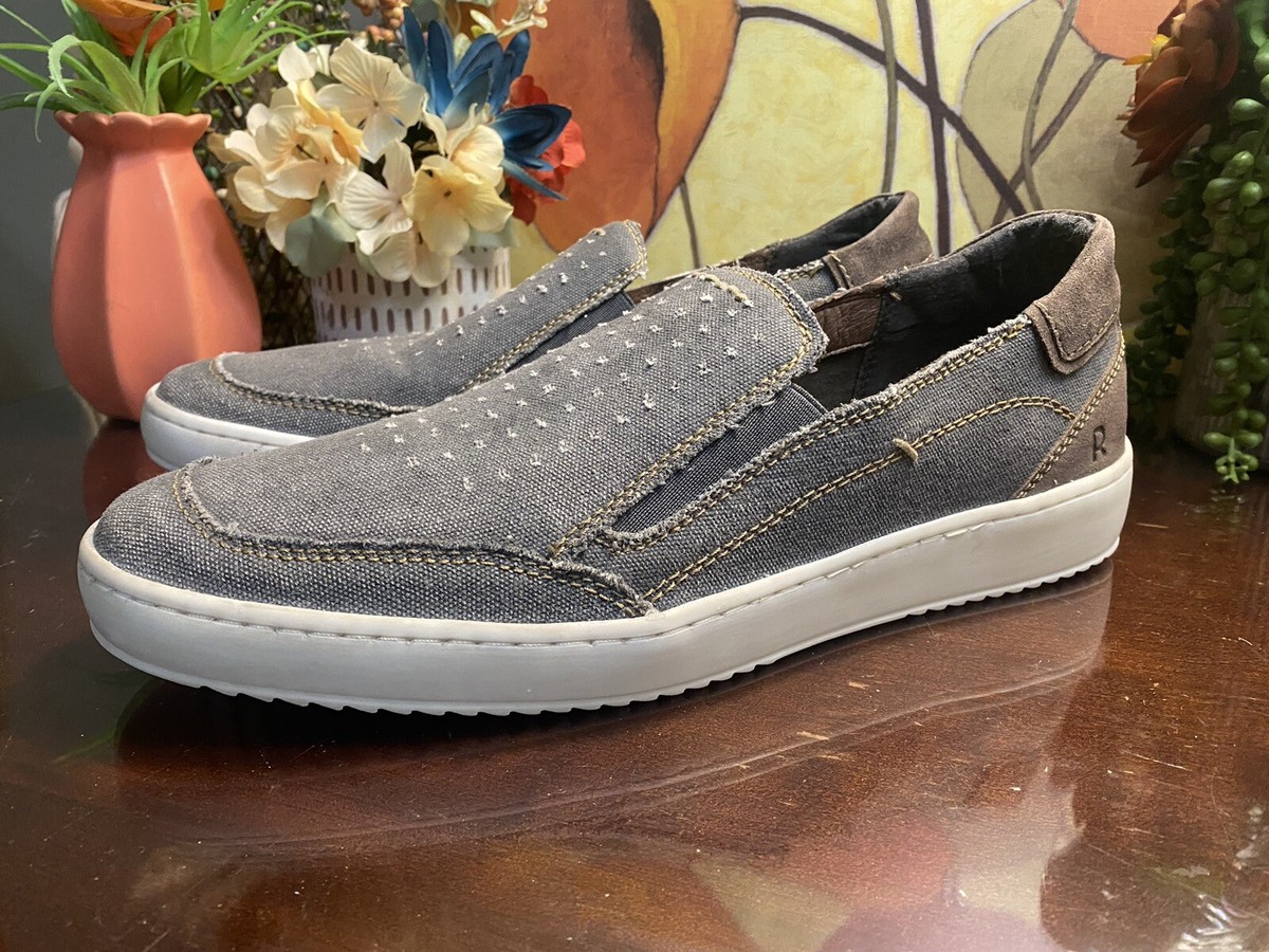 Roan by Bed Stu Kayson Slip-On Sneakers Men\'s 10.5 Gray Canvas Osaka Brushed Roan Bed Stu Mens Canvas Sneaker Kayson Grey Slip On  main image 4