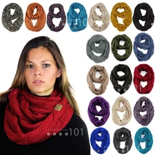 NEW! CC Scarf Soft Chunky Warm Pullover Knit Long Loop Infinity Hood Cowl Scarf