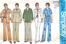 1970's Simplicity Men's Shirt-Jacket,Pants Pattern 7314 Size 42-44 UNCUT