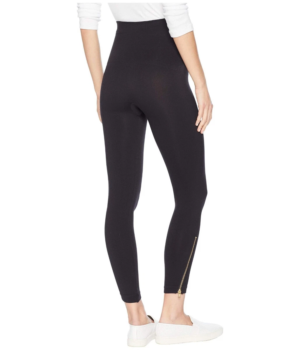 Women's Medium Spanx Look at Me Now Seamless Side Zip Legging Black Crop  Length