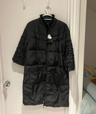 Twinset Simona Barbieri Women's Black Padded Jewel Puffer Coat Jacket, Size S