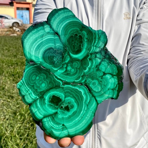 4.01LB A Pair Natural Green Malachite Crystal Flaky Pattern Ore Specimen Quartz - 第 5/12 張圖片