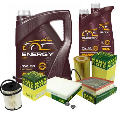Inspektionspaket 7L MANNOL Energy 5W30 für Opel Zafira A 2.0 DTi 16V 2.2 Astra G