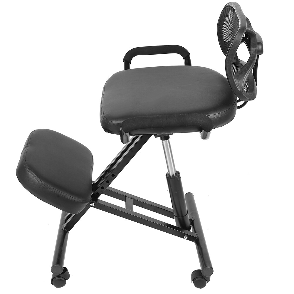 Delacora FF-WL-SB-101 Grey 18″W Wood Kneeling Chair With Padded Seat