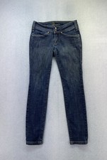 Bebe Womens Size 27 Dark Wash Low Rise Skinny Leg Denim Jeans USA Made
