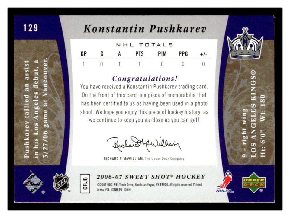 2006 Upper Deck Sweet Shot Hockey #106 Mark Stuart    Rookie HKA4 - Image 2 of 2