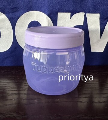 Tupperware Mini Universal Snack Jar 325 mL with Twist Cover Sheer Lavender New