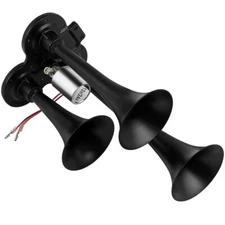 600DB Train Horn Super Loud 3 Trumpet Air Horn Kit For Semi Truck Boat Car SUV