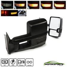 2x Towing Mirrors Fit 07-13 Silverado Powerheated Sequential Signal Trailer