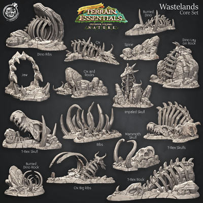 3D Printed Cast n Play Terrain Essentials Nature Wastelands Terrain - Wastelands