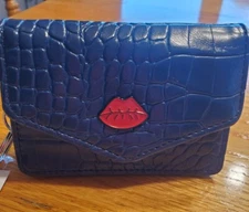 Blue Wallet Card Holder Culture Fly Vegan Leather