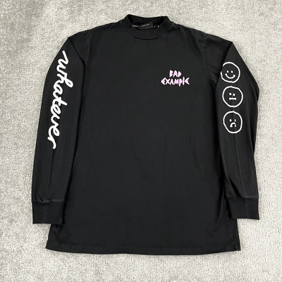 LAZY OAF Shirt Womens OS One Size Black Bad Example Weirdos Graphic Tee Skater