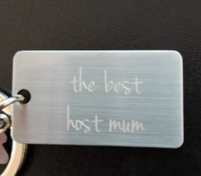 The Best Host Mum Engraved & "Hers" Silvertone Keychain Accessory