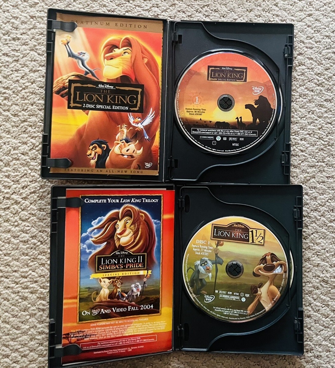 Lot Of 12 Disney Pixar DVDs - 6 Originals & Sequels, Lion