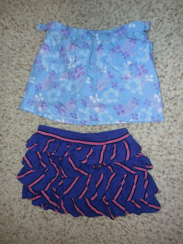 Lot of 2 Girls Skorts Skirts So Jenni Stripe Limited Too Tropical Size XL 