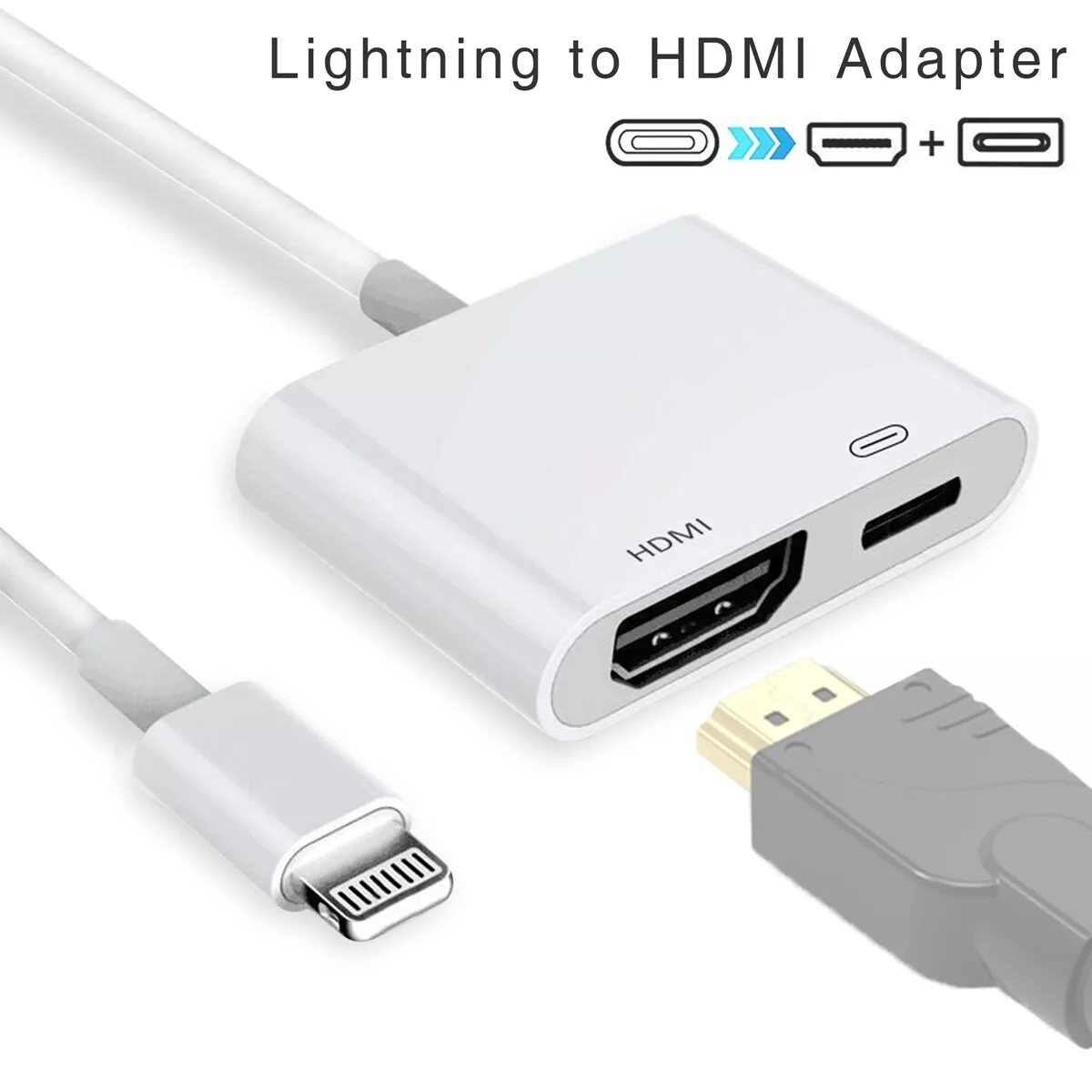 [Apple MFi Certified] Lightning to HDMI Digital AV Adapter,1080P Video &  Audio Sync Screen Converter AV Adapter with Charging Port for iPhone14 13  12