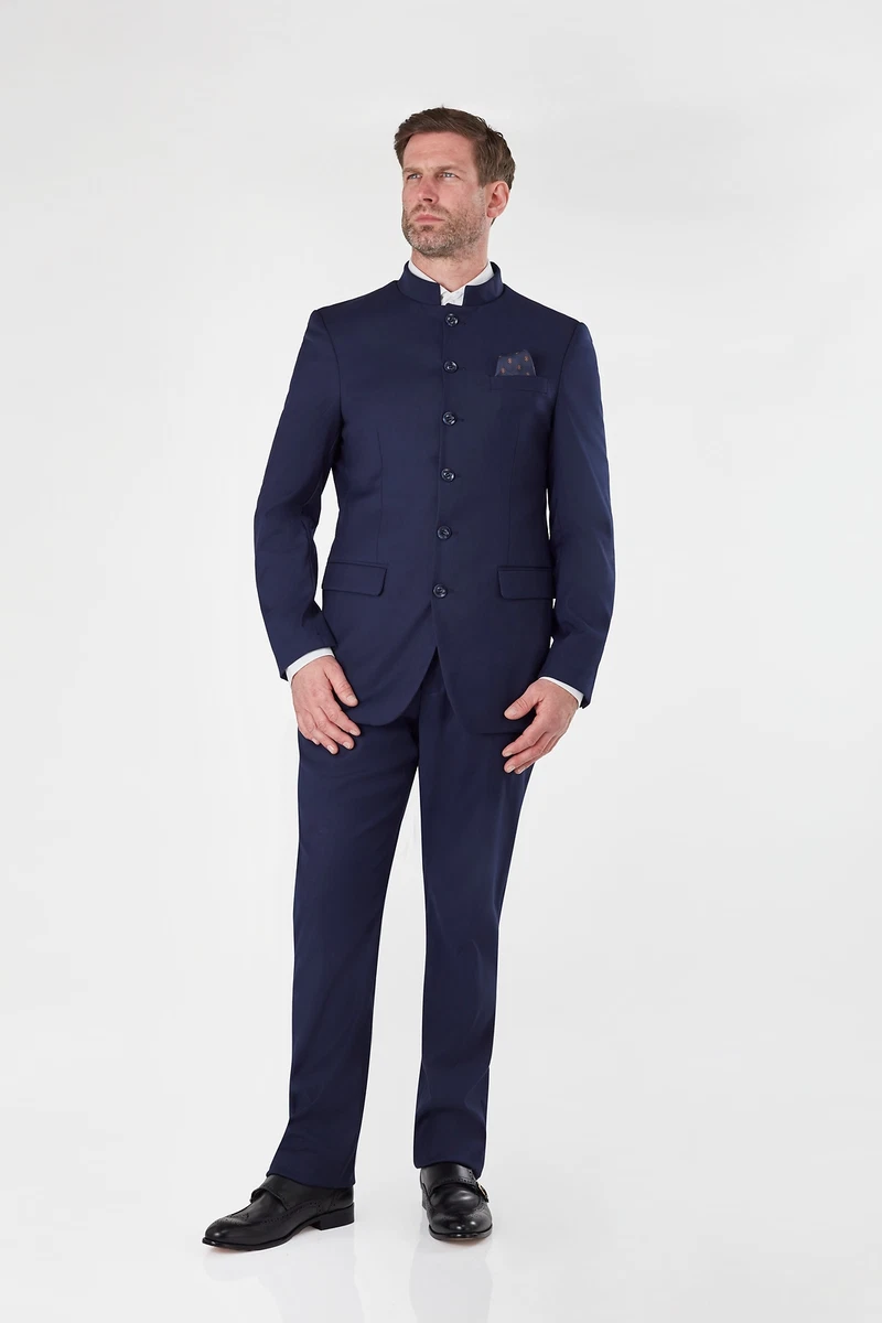 Wedding Wear Mirror Work Nehru Jacket Suit