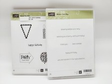 Stampin' Up PARTY THIS WAY 120609 AND WISHES YOUR WAY 129156 Lot of 2 Stamp Set
