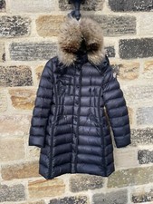 Womens Moncler Authentic Hermifur Black Puffer Jacket Fur Size 3 Uk 14 Rrp £1895