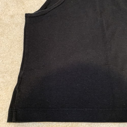 Camiseta sin mangas Lacoste negra espalda cruzada chaleco para mujer talla 40 mediana M logotipo bordado - Imagen 9 de 12