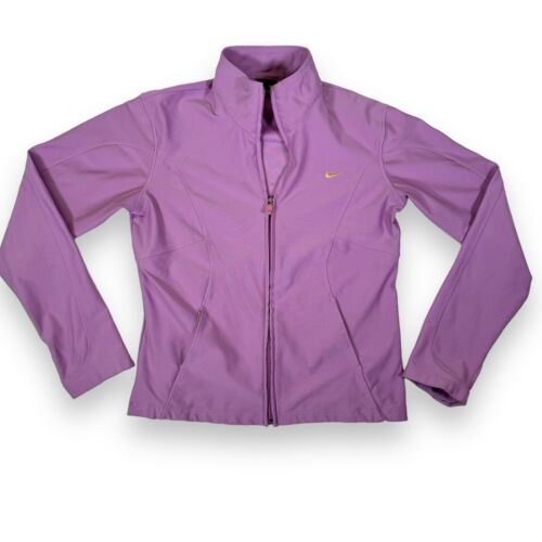 Nike Women's Medium Dri Fit Mock Neck Purple Long Sleeve Jacket Athleisure - Picture 1 of 14